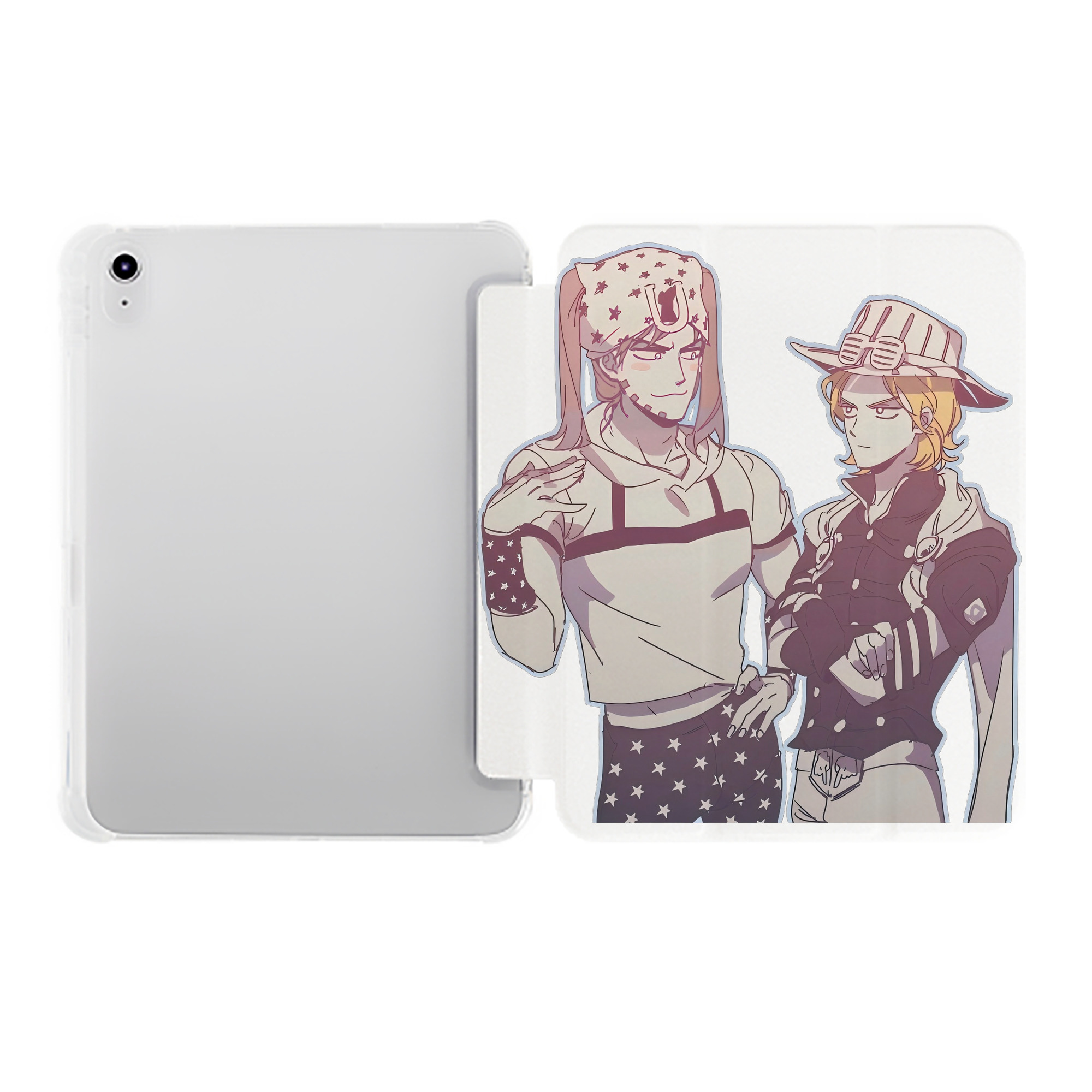 （画像用） ジョジョの奇妙な冒険 JoJo's Bizarre Adventure IPad ケース ペン収納付き 三つ折りスタンド PUレザー×シリコン 対応機種9.5/10.5/10.9インチ